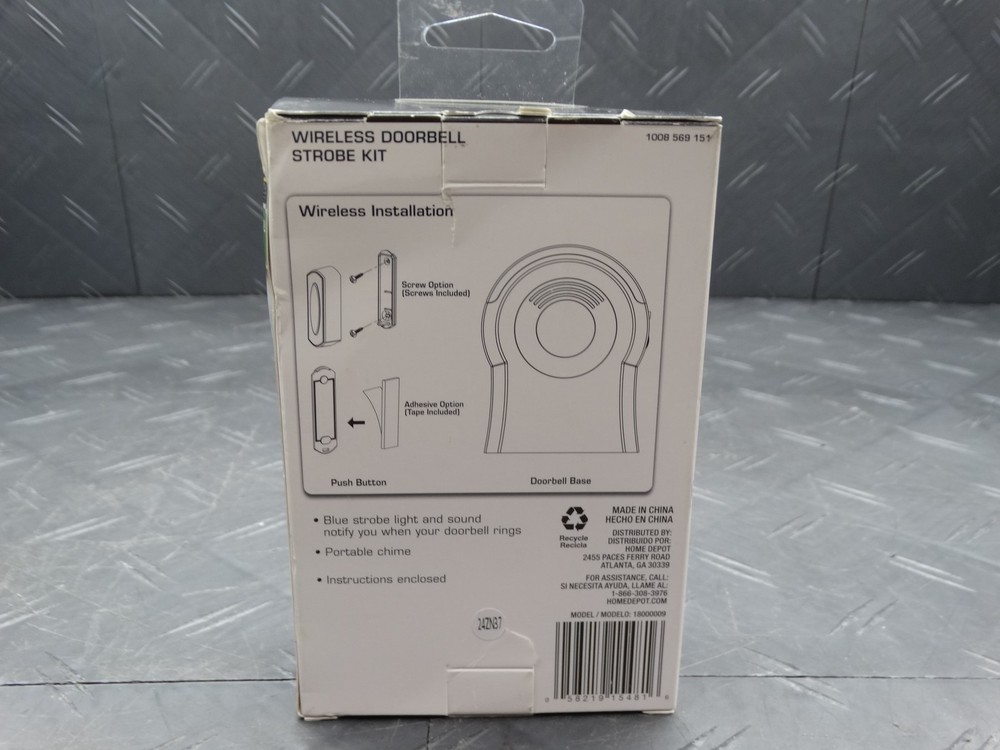 Defiant Wireless Battery Operated Tabletop Doorbell Kit Wireless Push Button