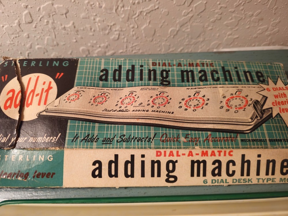 Vintage Sterling 6 Dial Dial-A-Matic Adding Machine-Good