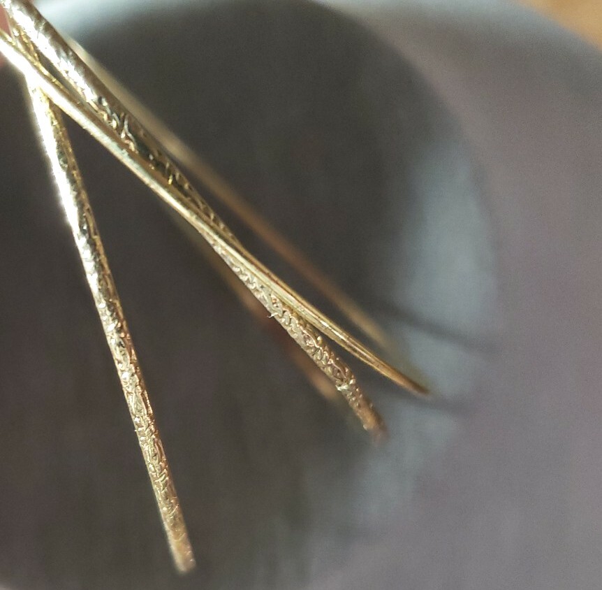 Three Vintage Gold Tone Bangle Bracelets 8" diameter