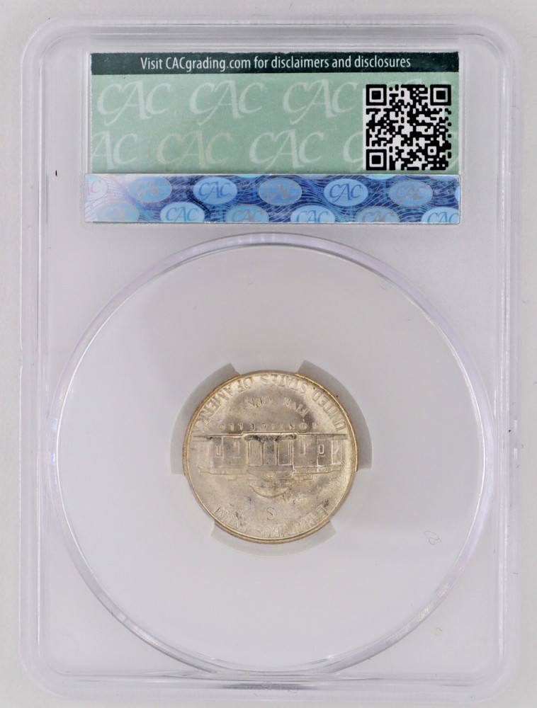 CAC MS65 1944-S Silver War Nickel