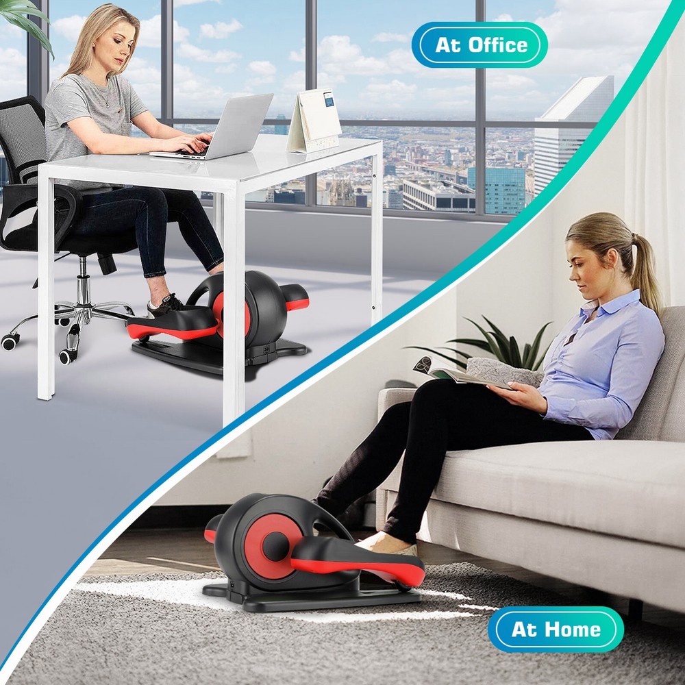 Under Desk Elliptical Machine, Compact Electric Seated Pedal Exerciser with LCD⚡