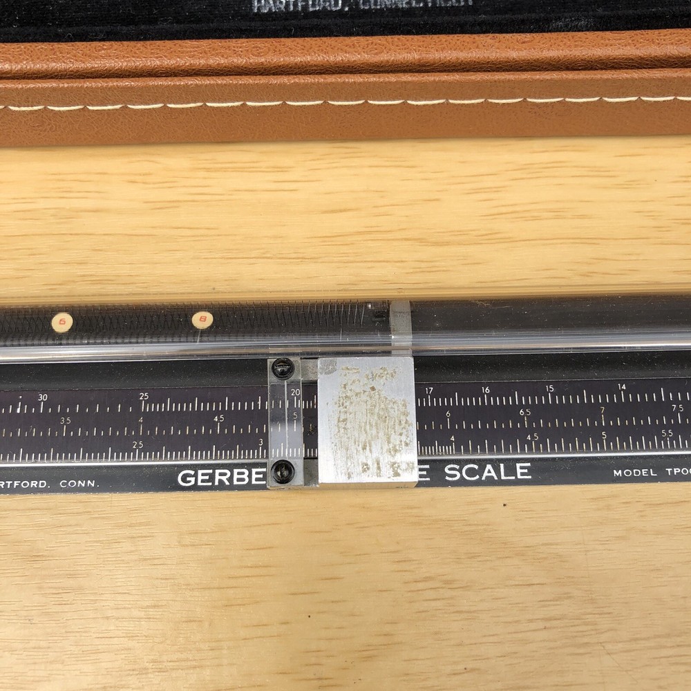 Vintage Gerber Variable Scale Engineering Slide Rule Model TP007100B With Case