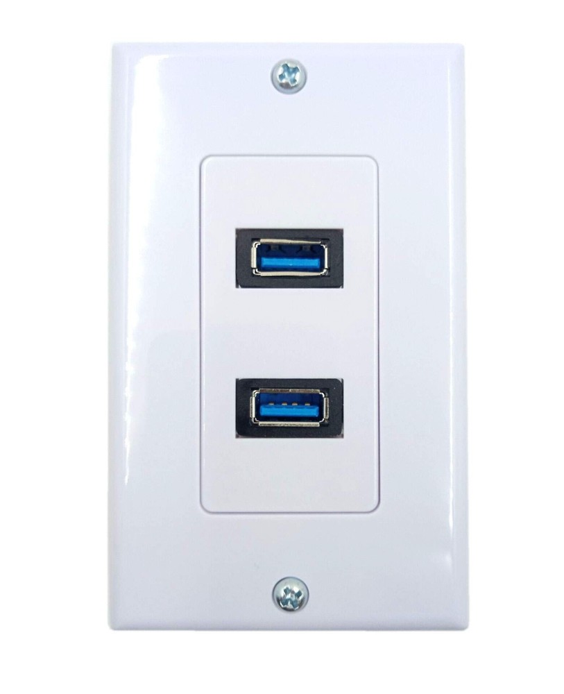 4.2A USB 3.0 Receptacle Outlets Wall Plates Panel, Haokiang 2 High White