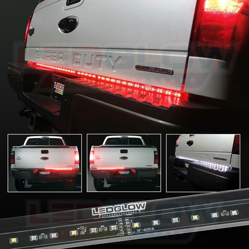LEDGlow 60" Red Tailgate LED Light Bar w White Reverse for Full Size Trucks