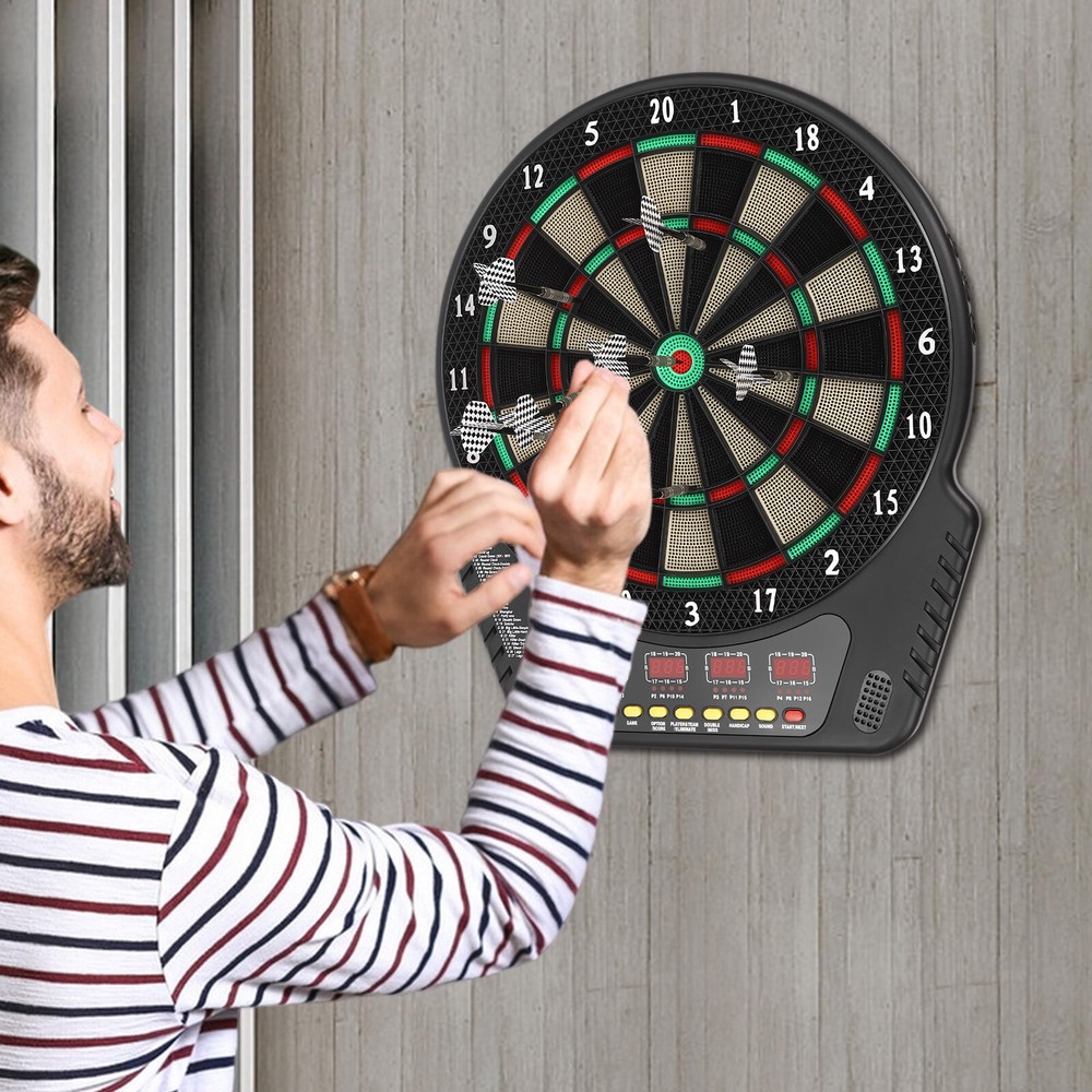Electronic Dart Board with 27 Game Modes, LED Screens & Soft Tip Darts