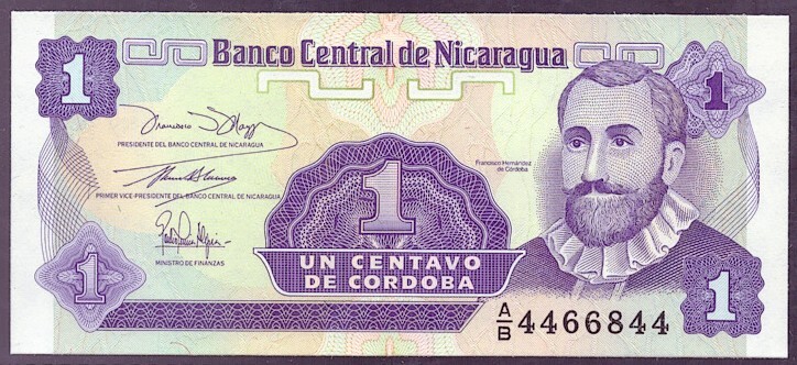 [BANKNOTES] NICARAGUA 1 CENTAVO
