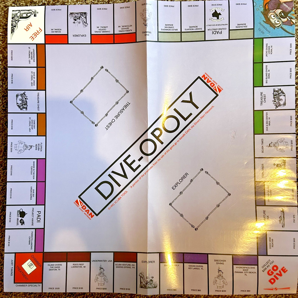 Vtg Dive-Opoly Divers Dive Game by Scuba Tool Divers Alert Network DAN Complete