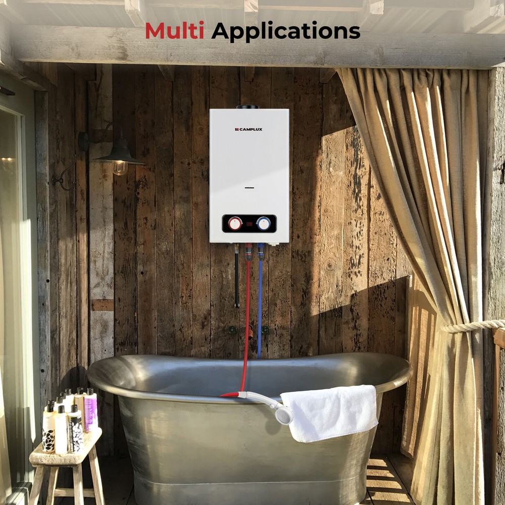 10L Outdoor Tankless Gas Water Heater Camplux On Demand for Spa Hot Tub Camping