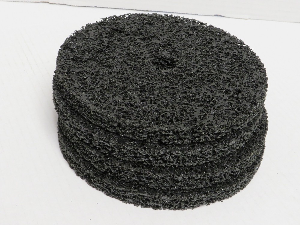 4 PIECE ) NORTON 7" EXTRA COARSE SILICON CARBIDE DEBURRING DISC XCRS RAPID STRIP
