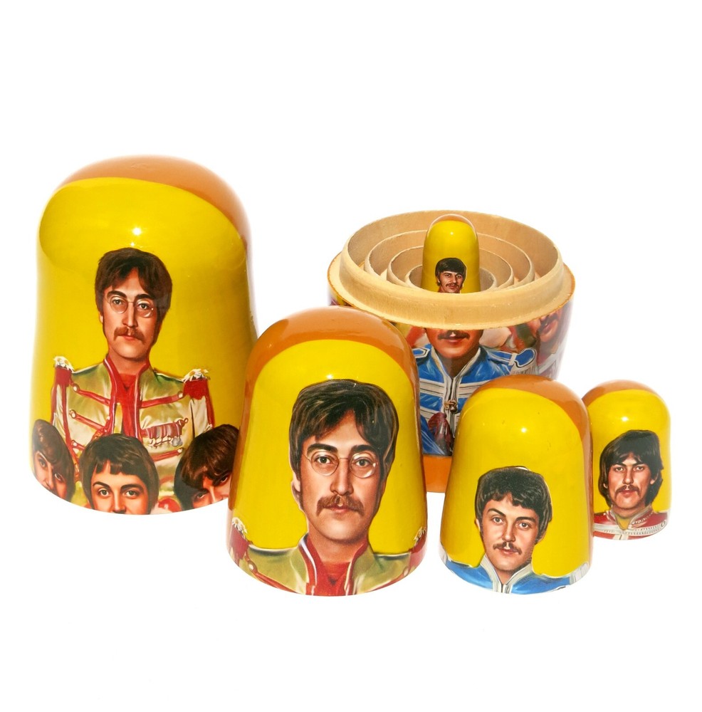 Beatles SGT. Pepper's 5 PC Russian Style Nesting Dolls, Stacking Egg Toy Set