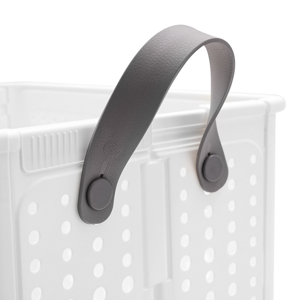 Folding Laundry Basket Hamper Movable Bathroom Dirty Clothes Hamper w/ 4 Wheels