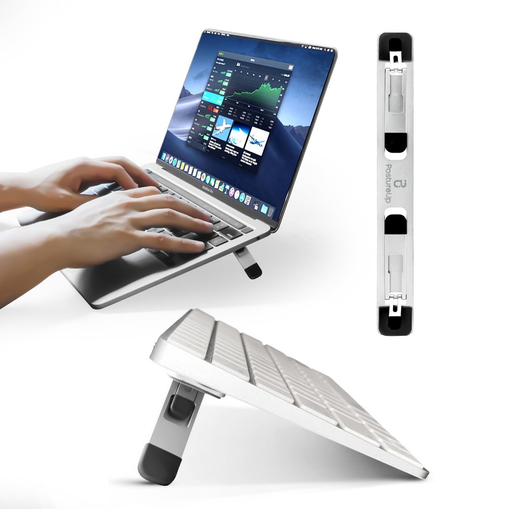 ProRiser by PostureUp – Self-Adhesive Non-Scratch Aluminum Laptop & Silver