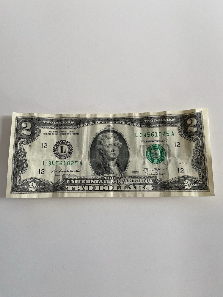 billete de 2 dolares 2013