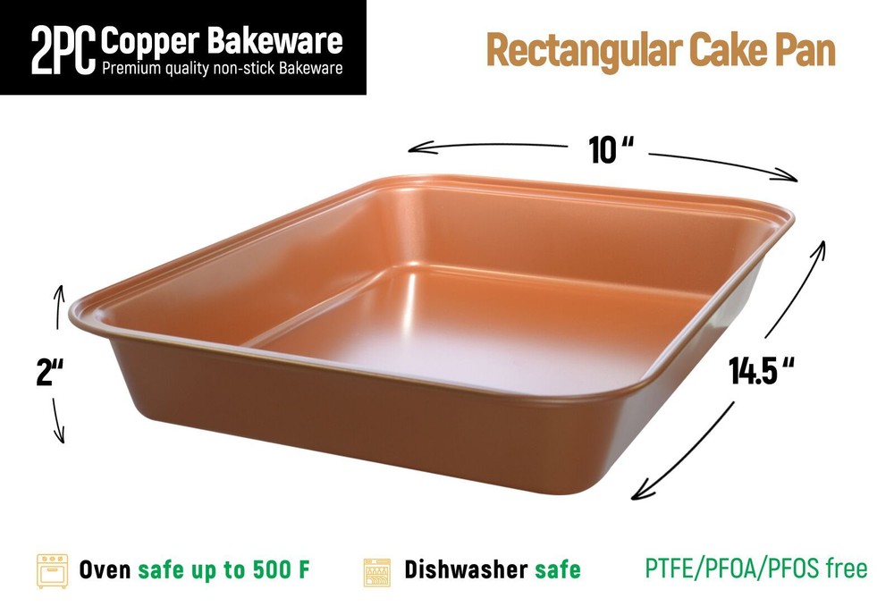 2 PC COPPER BAKEWARE PREMIUM QUALITY NON-STICK BAKEWARE