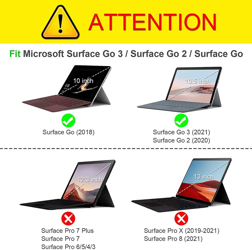Case for Microsoft Surface Go 3/2/1 Multi-Angle Viewing Portfolio Business Cover