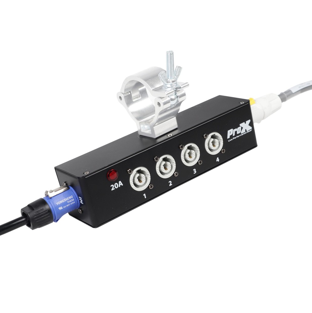 2x Pro X Power Center Four-Way PowerCON Compatible Splitters