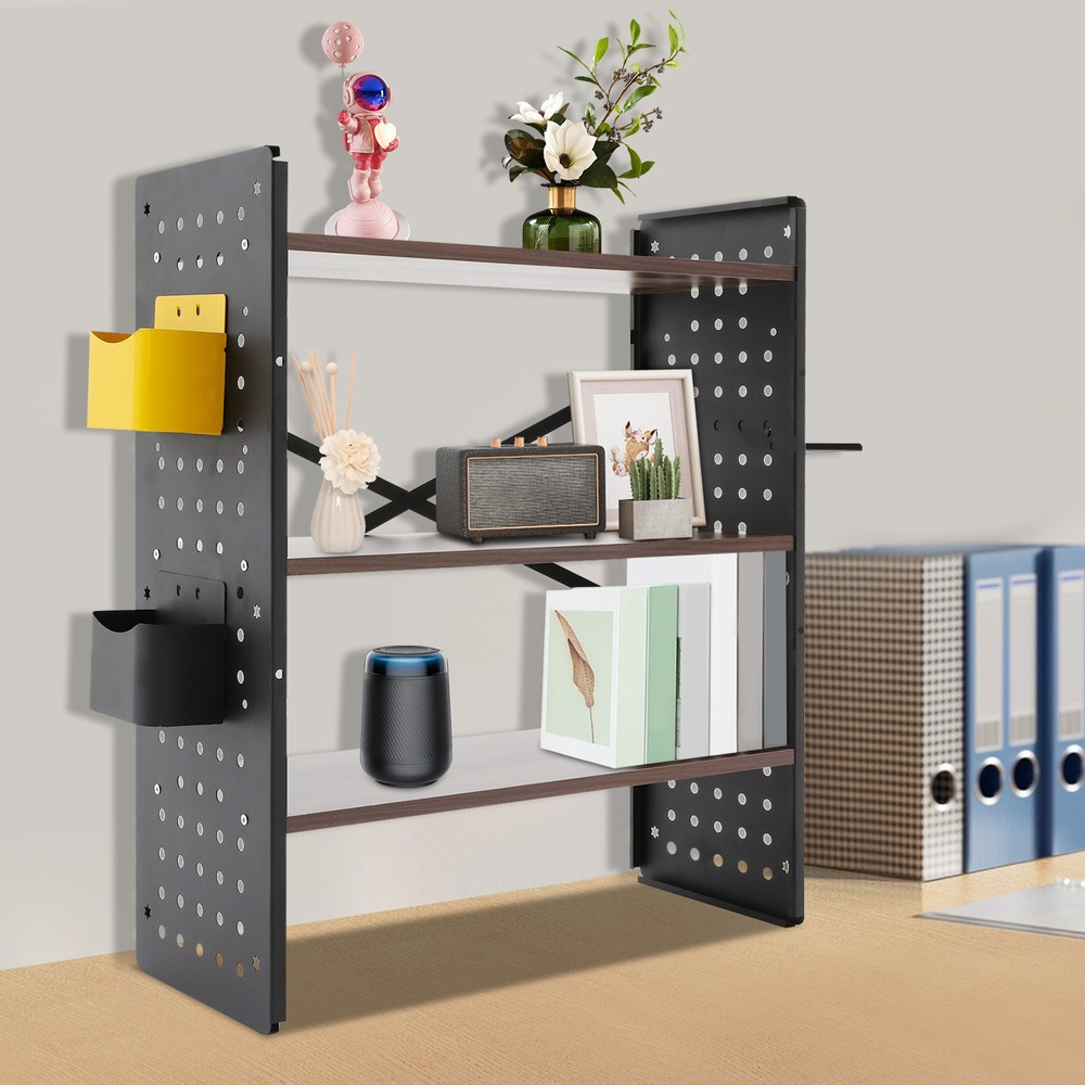 Desktop Bookshelf Desk Storage Organizer Computer 3-Tier Desk Shelf Display Rack