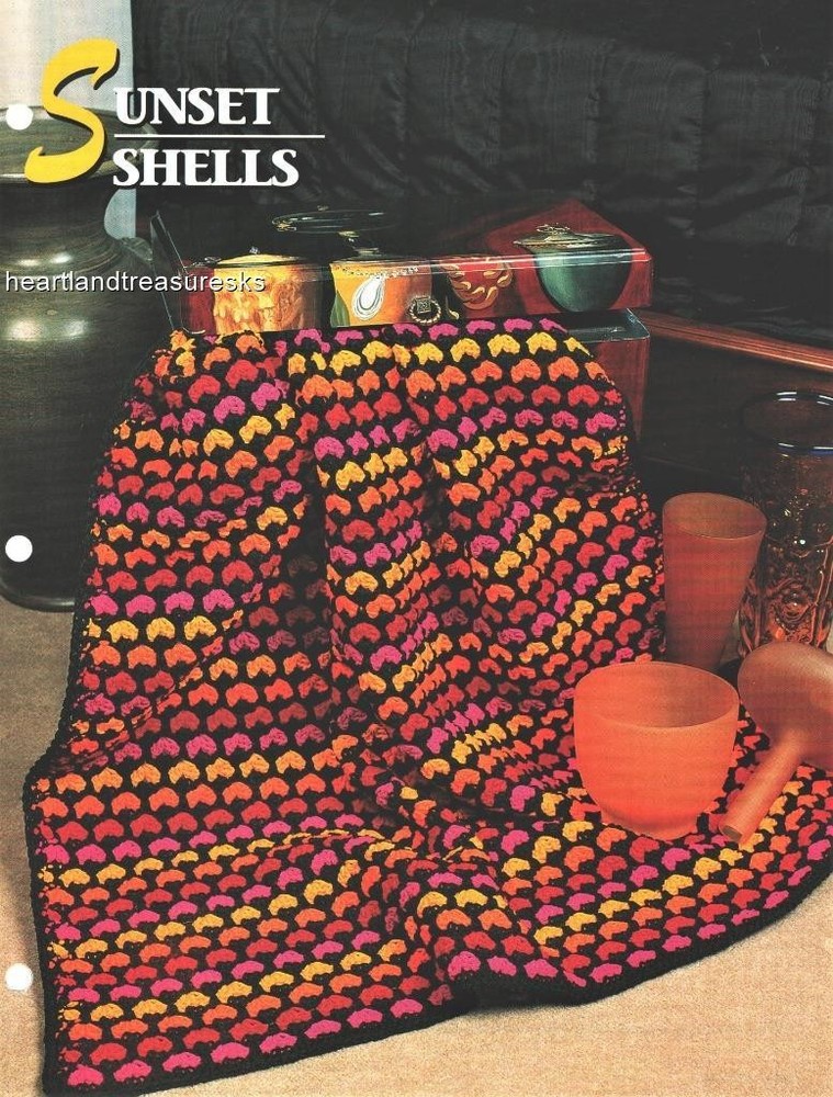 Sunset Shells Annie's Attic Crochet Afghan Pattern Page