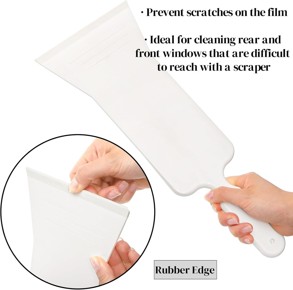 3 Pieces Window Tint Tools, Long Handle Auto Bulldozer Squeegee Scrubber Paddle