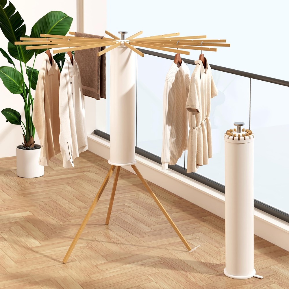 Tripod Clothes Drying Rack, Laundry Drying Rack for Clothing, Foldable Collap...
