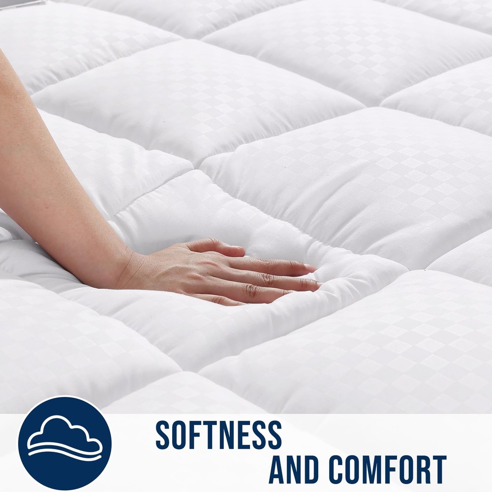 Cooling Mattress Pad, Queen Size, Deep Pocket Fitted, Down Alternative