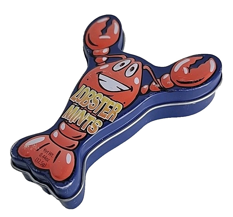 Small LOBSTER MINTS Novelty TIN (empty) - 3.5" H