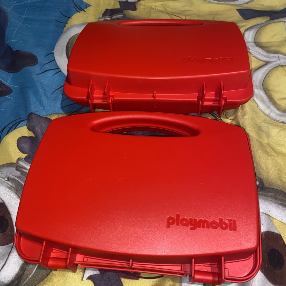 Red Playmobil Plastic Storage Carry Case, Empty