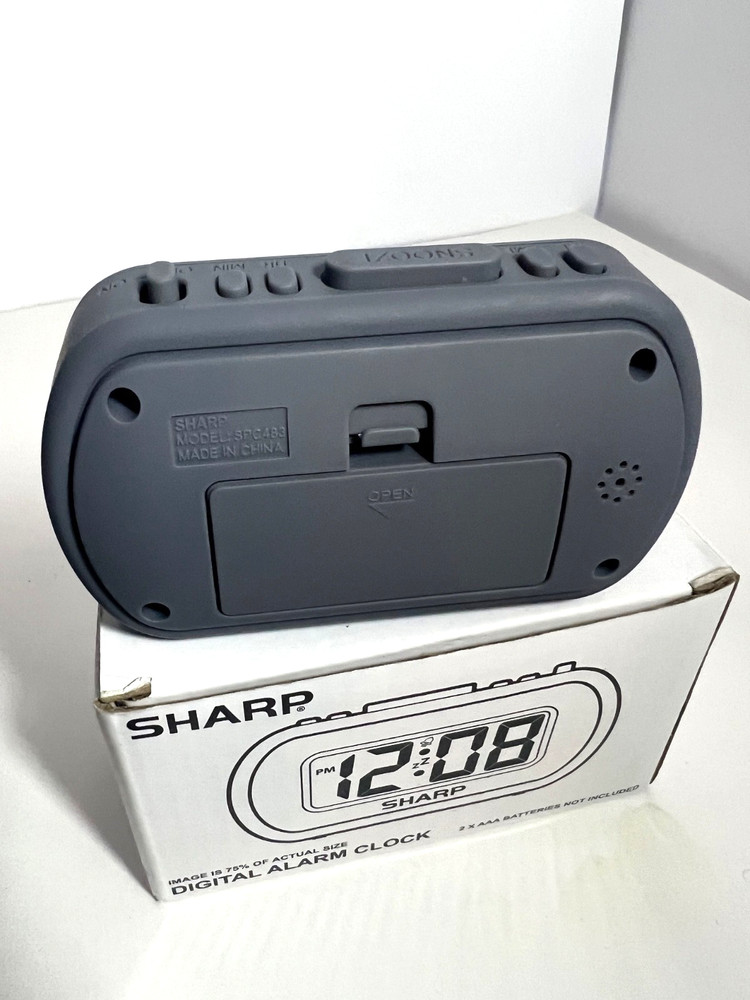 Sharp Digital Alarm Clock Tactile Plastic Case with Soft Rubberized Finish