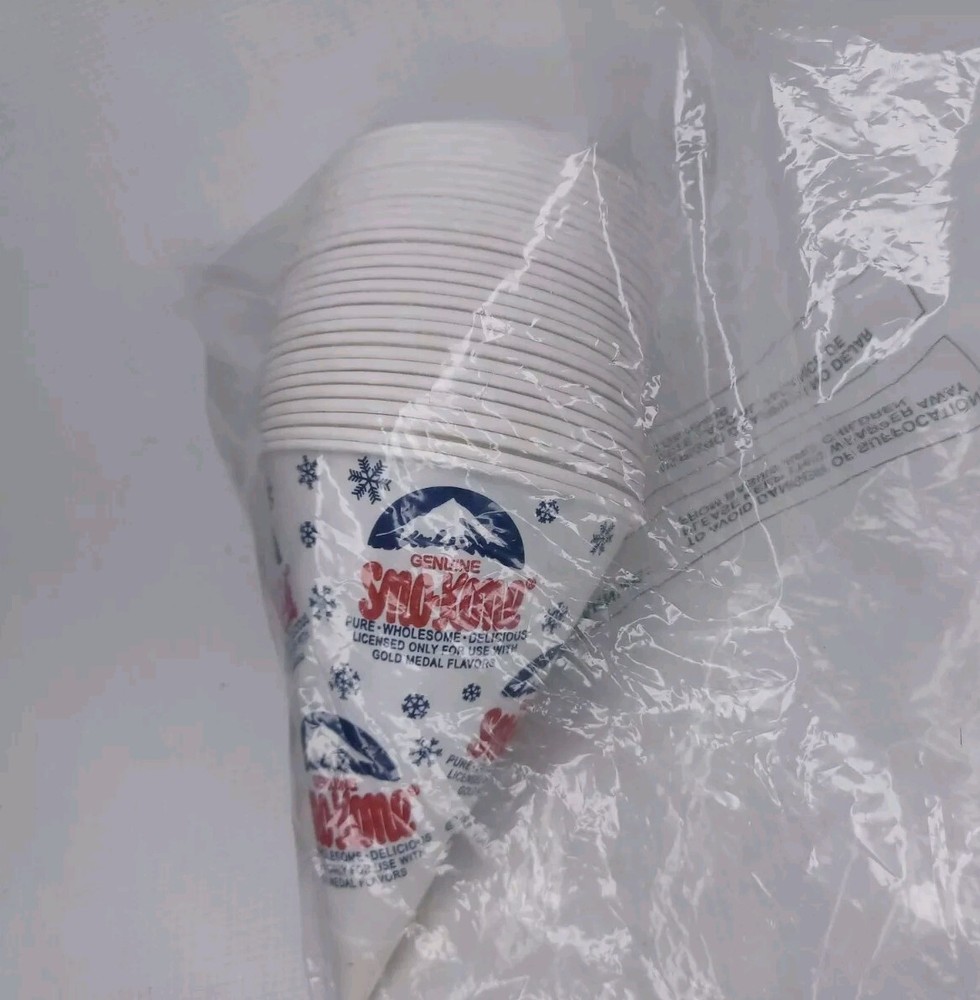 Genuine Sno Cone Paper Cups 27 Pack New