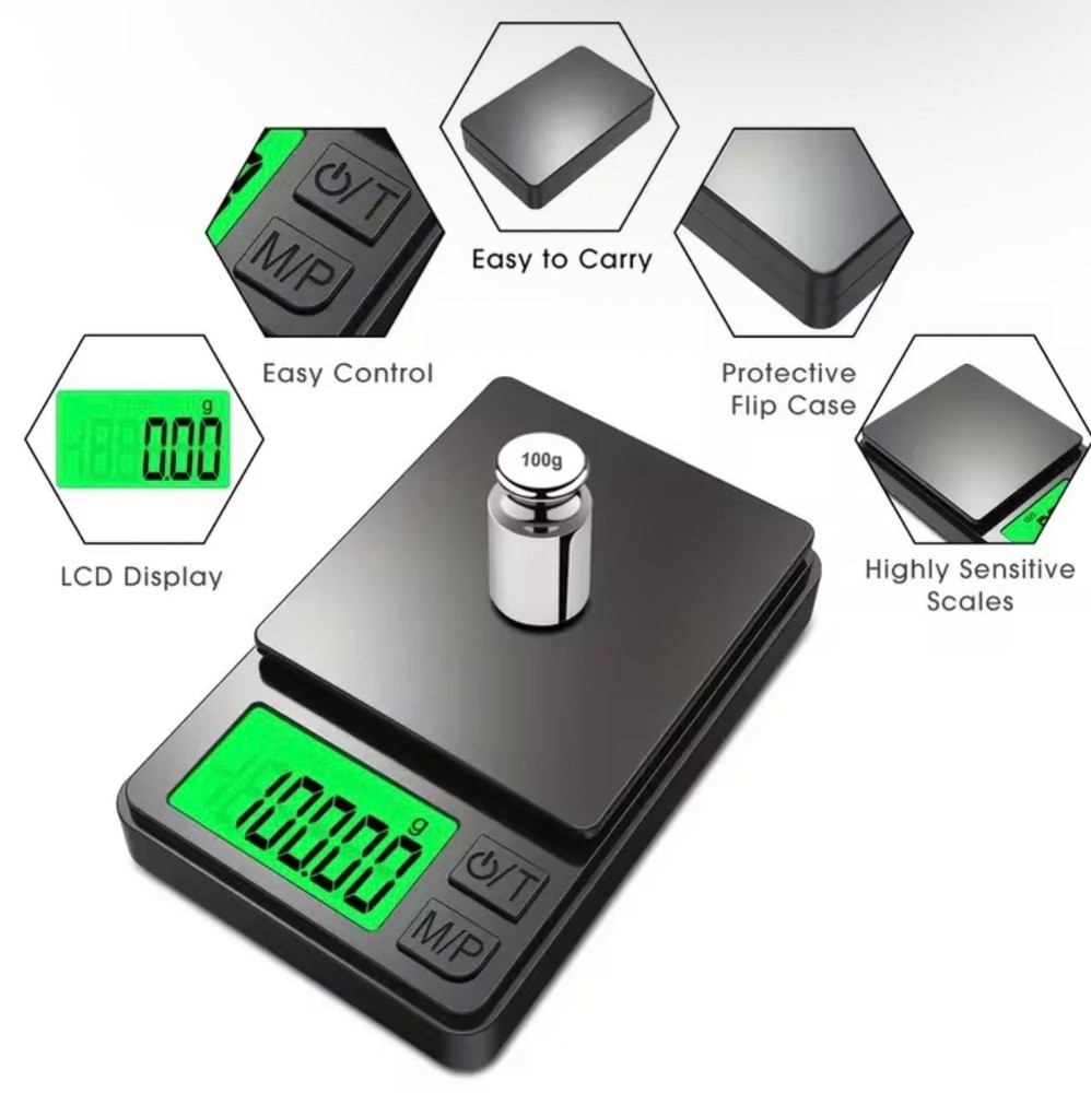 SMALL DIGITAL POCKET SCALE Precision Gram Ounces Grains Scale LCD Display 1000g