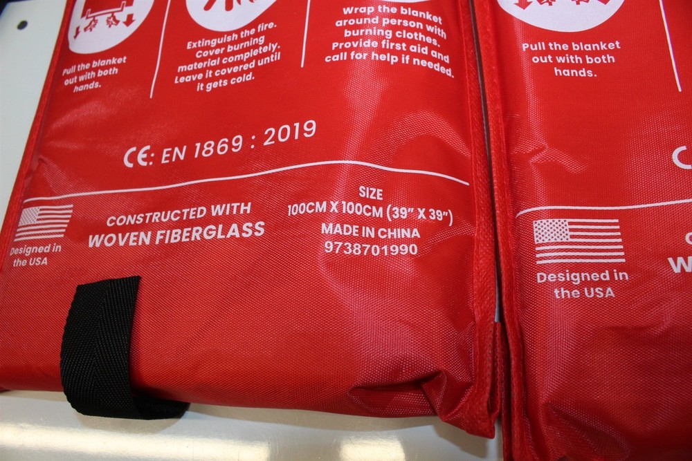 Fire Suppression Blanket Pack Of 2, 39" x 39" Each