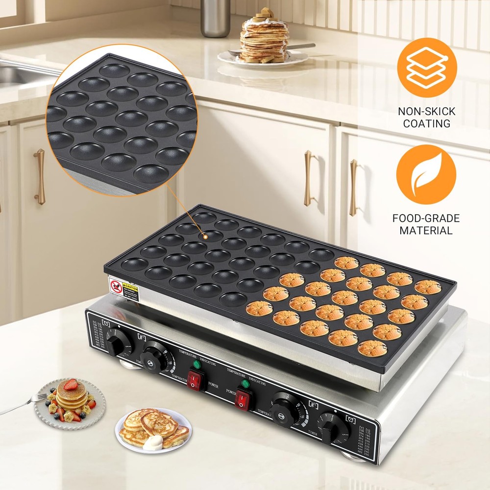 Mini Pancake Maker Machine, 50pcs Electric Nonstick Waffle Dutch Pancake Maker