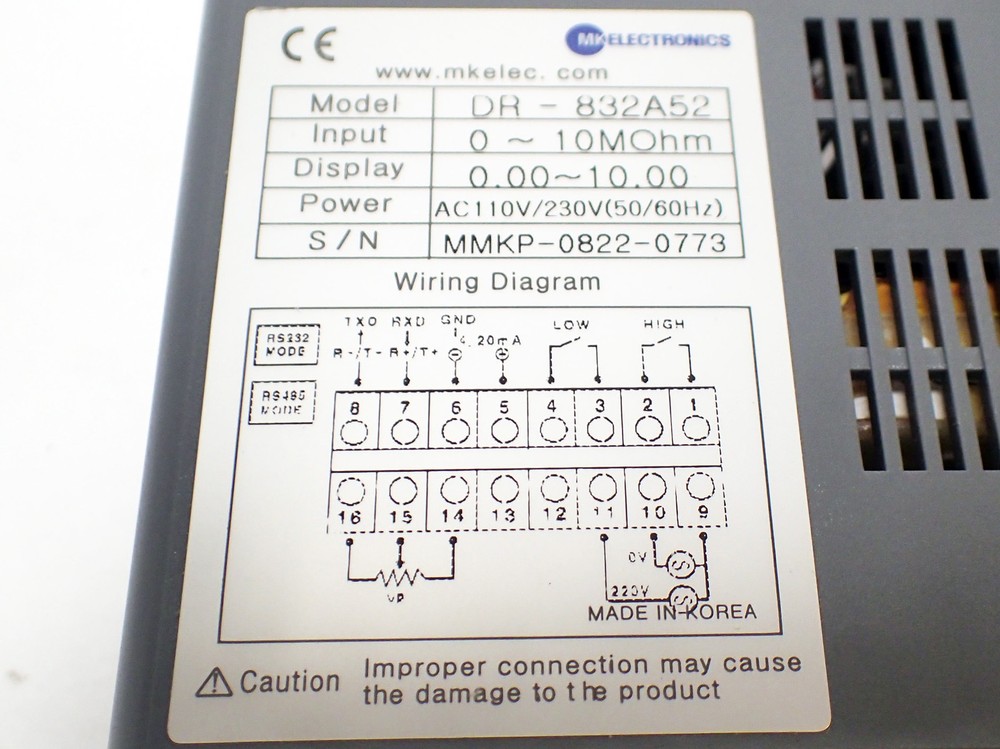 MK ELECTRONICS DR-832A52 DIGITAL MEGA-OHM METER BNIB/NOS