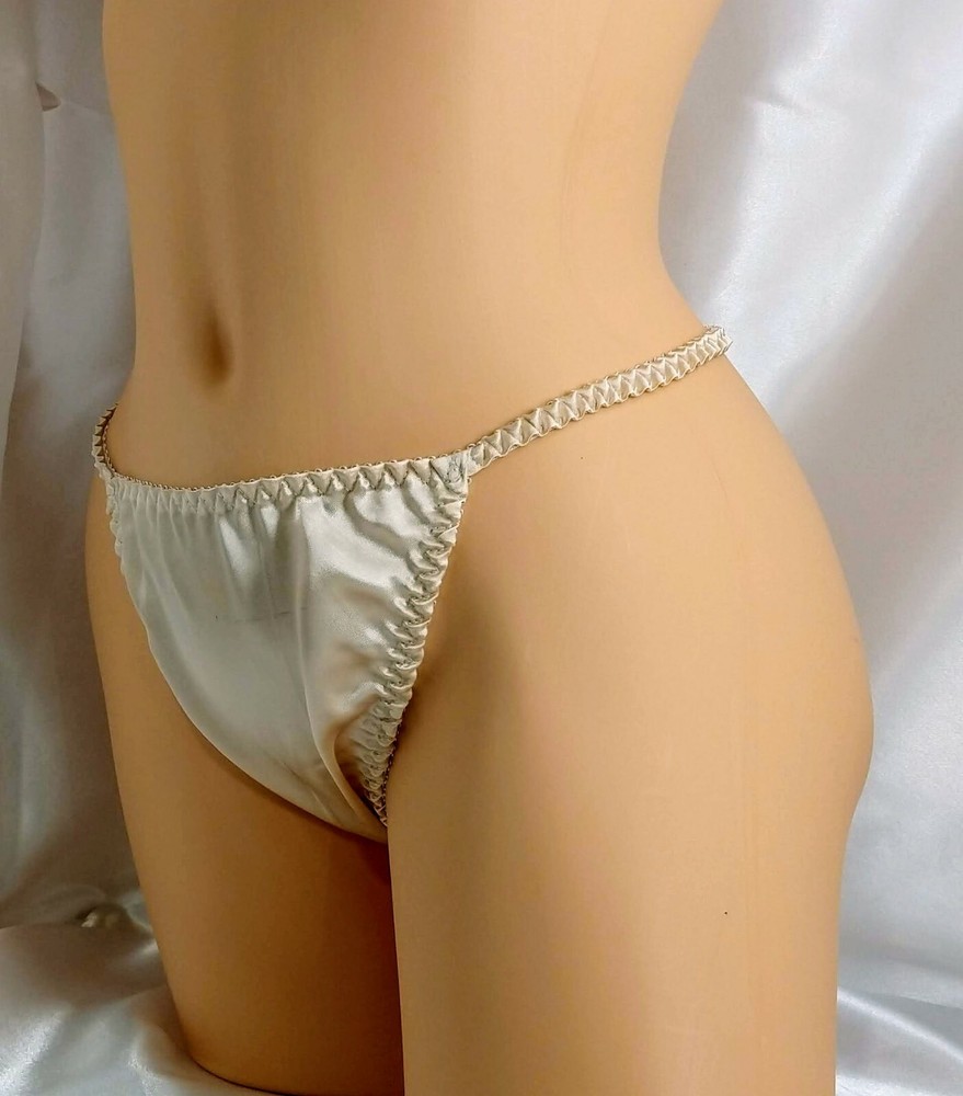 Champagne Thong String Bikini panties.