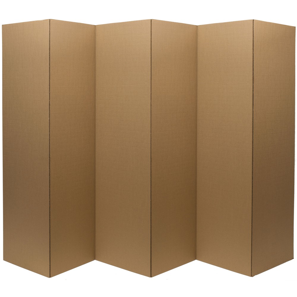 6 ft. Tall Brown Temporary Cardboard Folding Screen - 6 Panel
