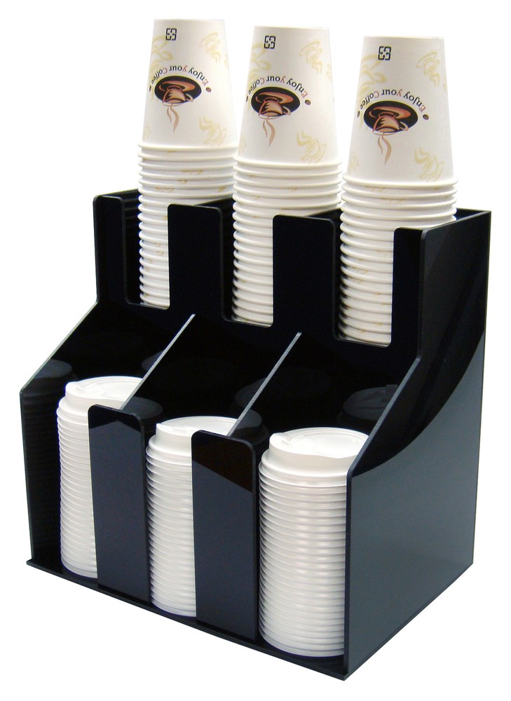 Cup & Lid Organizer, 2 Tiers, 3 Stacks (4 Each)