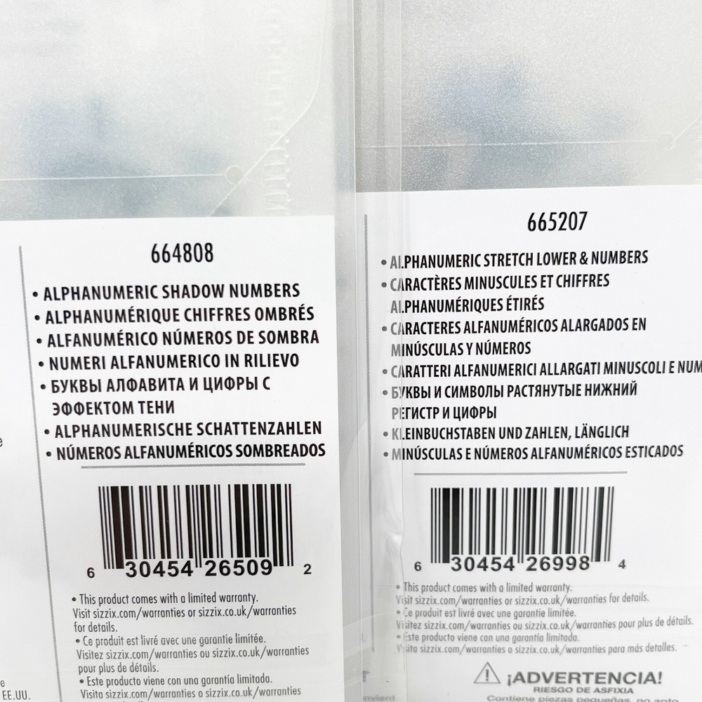 Sizzix Thinlits Tim Holtz Alphanumeric Numbers & Alphabet Letters Cutting Dies