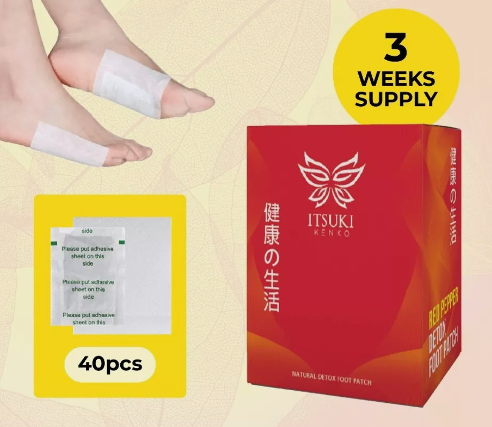 2 X Itsuki Kenko Red Pepper & Herbal Foot Pads Patch Detoxifying