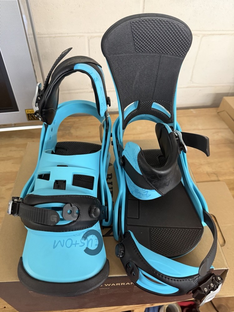 Burton Custom MNS 2018 Snowboard Bindings Blue Medium Adjustable Toe Ramp