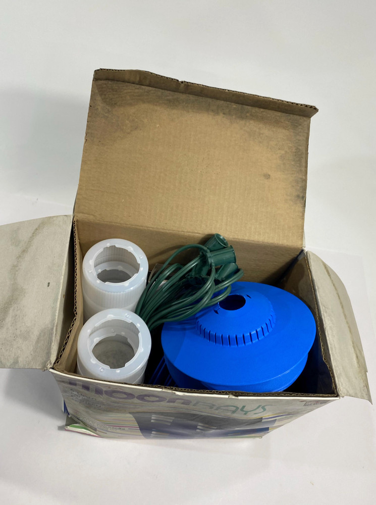 Noma Moonrays Patio Lantern String Lights 6 Light Blue Vintage Set