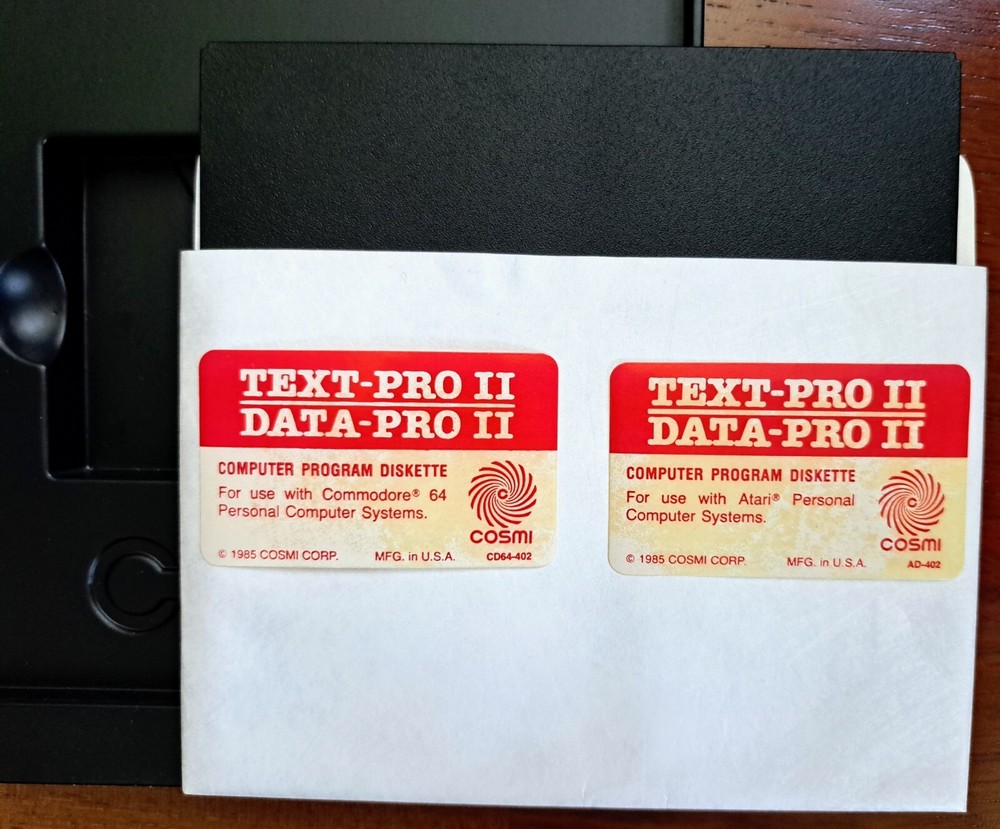 Text-Pro II & Data-Pro II, Cosmi, Database & Word Processor, Commodore & Atari