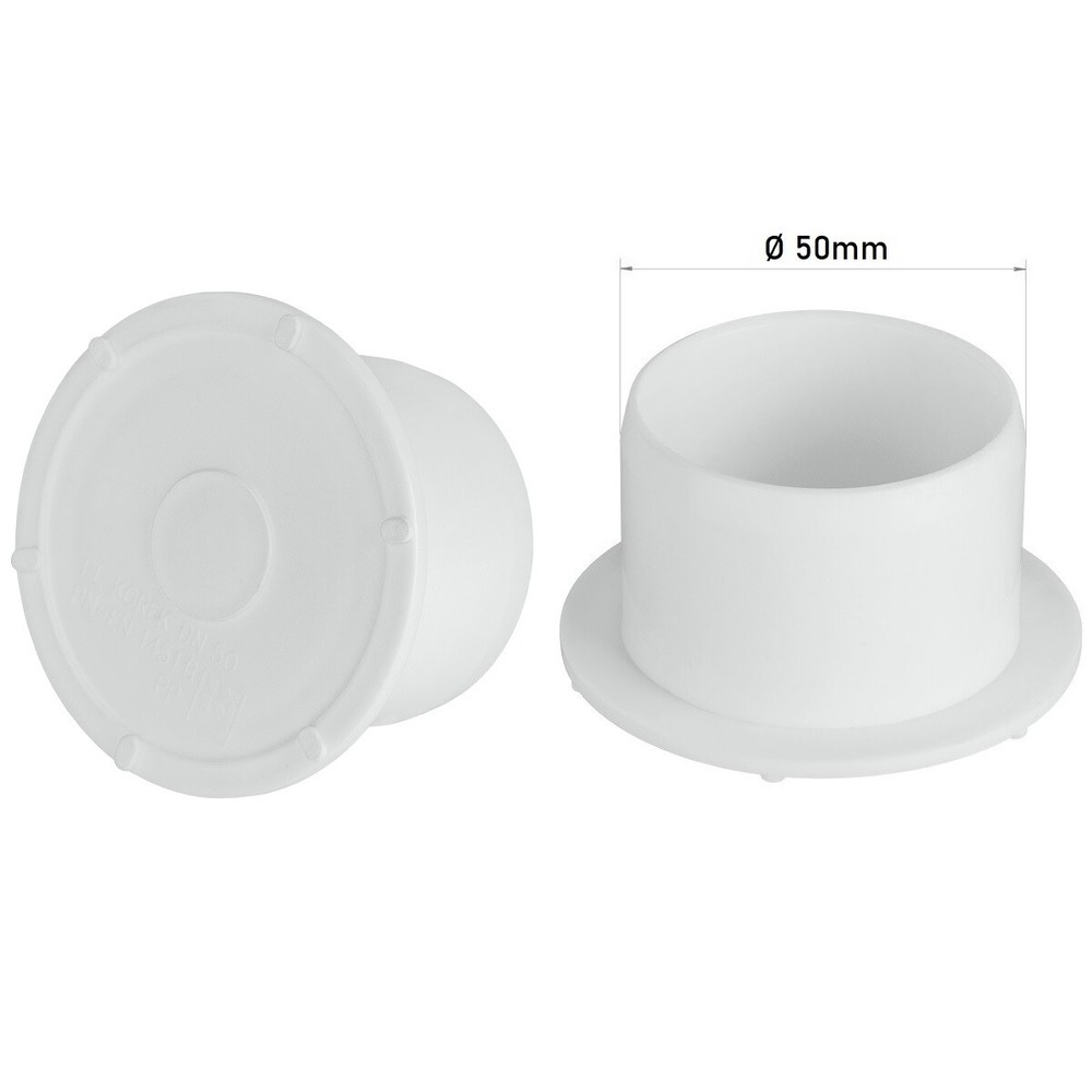 Socket Plug 50mm Waste Pipe Soil Pipe Vent Pipe Cap Blank Stop End Push-Fit