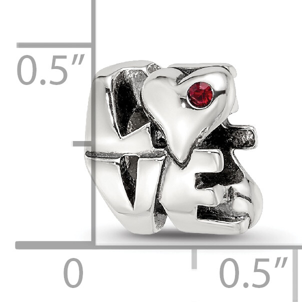 Silver Reflections Crystal LOVE Bead QRS3424