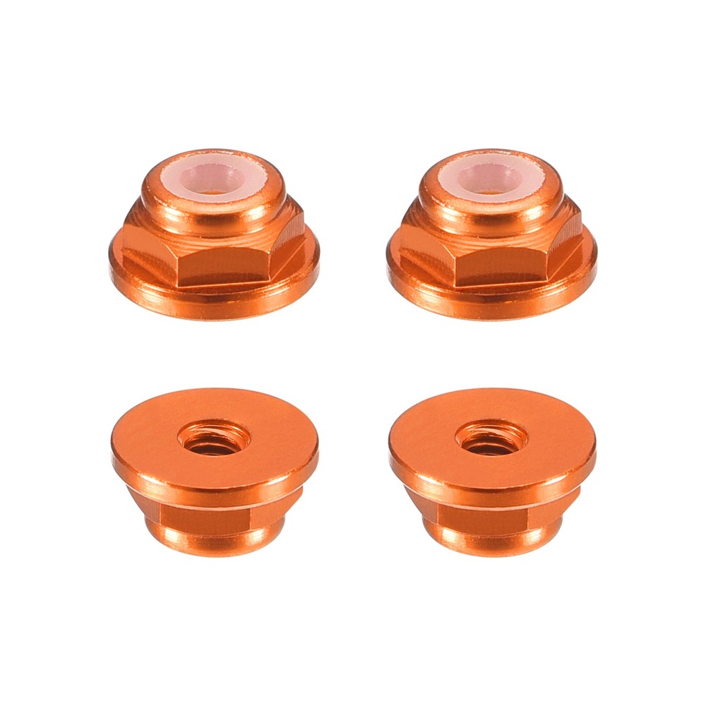 Nylon Insert Hex Lock Nuts, 4pcs - M2x0.4mm Self-Locking Nut(Orange)