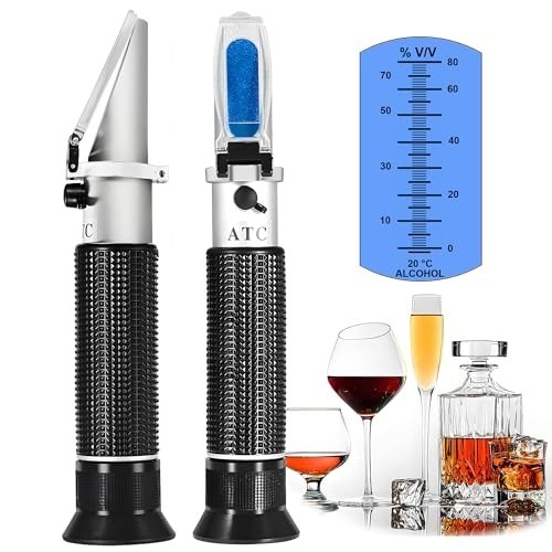 Handheld Alcohol Refractometer - 0-80% Alcohol Content Tester for Spirits & Etha