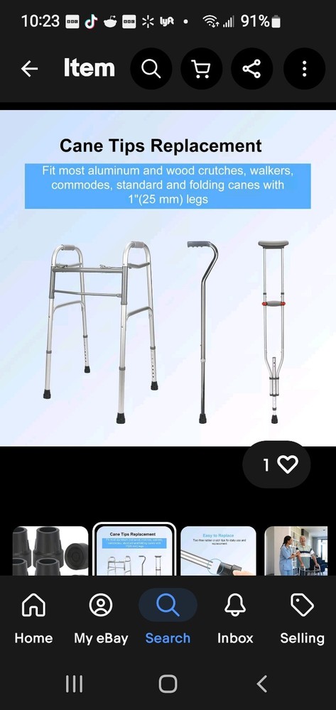 4PC Heavy Duty Crutch/Walker/Chair 1" Replacement Tips