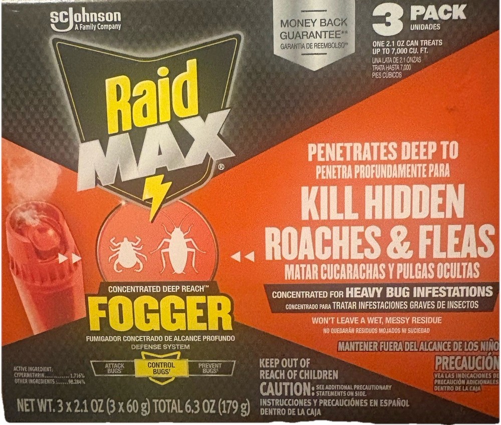 Raid Max Fogger Concentrated 3 Pack 6.3 oz
