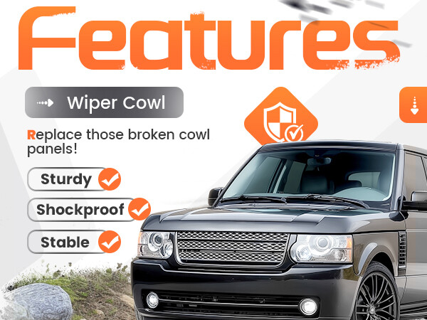 Windshield Wiper Cowl Panel Cover Trim For 2003-2012 Range Rover Full Size L322