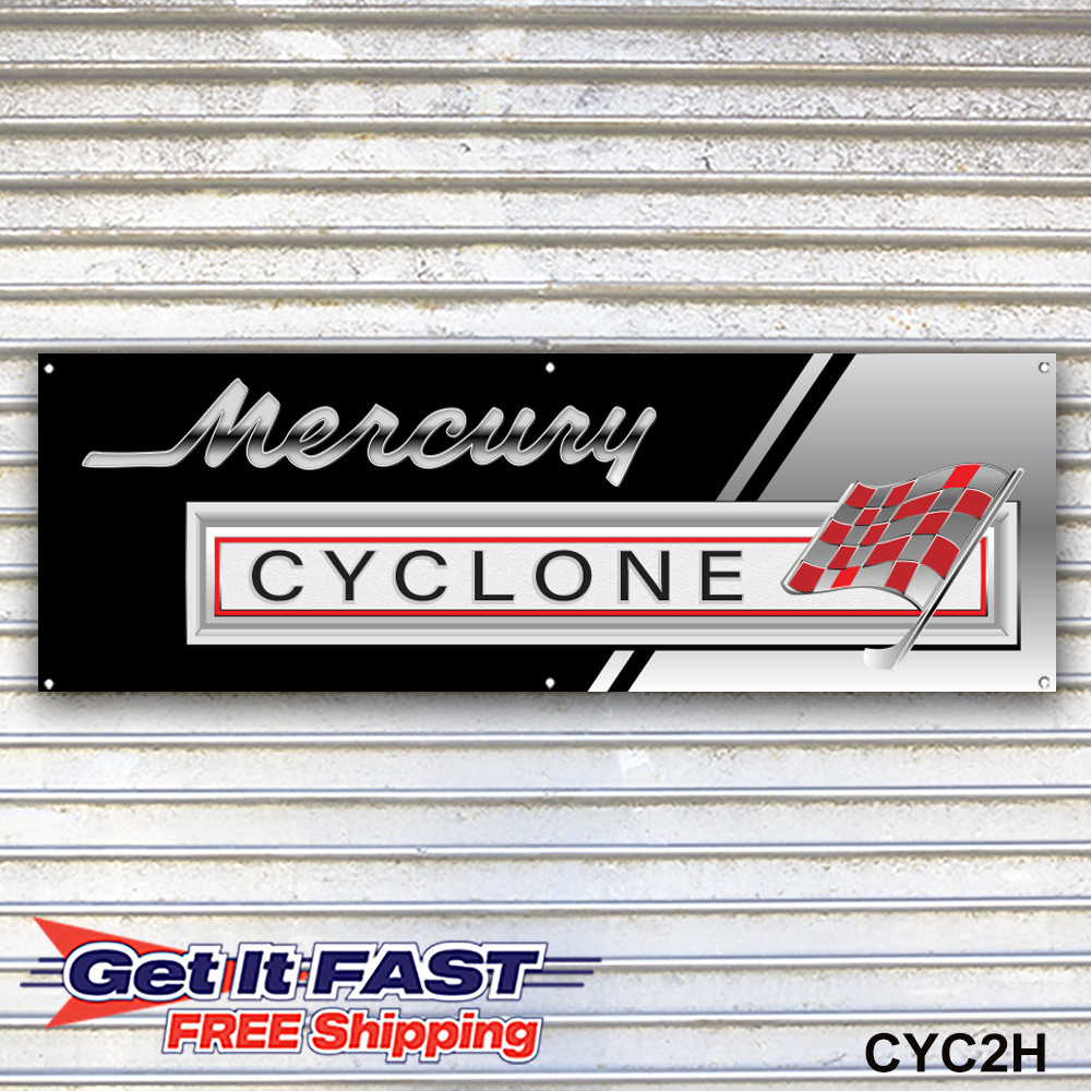 Mercury Cyclone Banner Sign Wall Art
