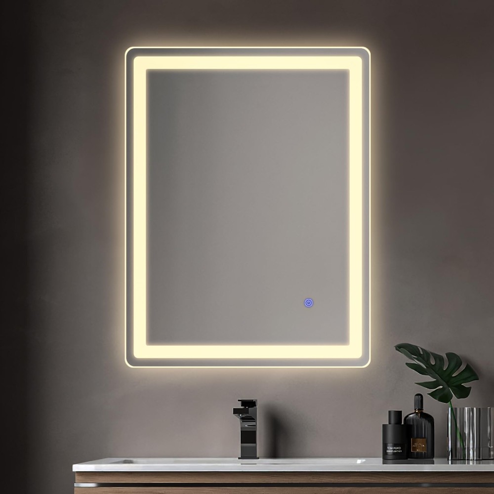 Bathroom Mirror Rectangle 24x32 Luxury Warm Light Vanity Premium Dimmable Tou...